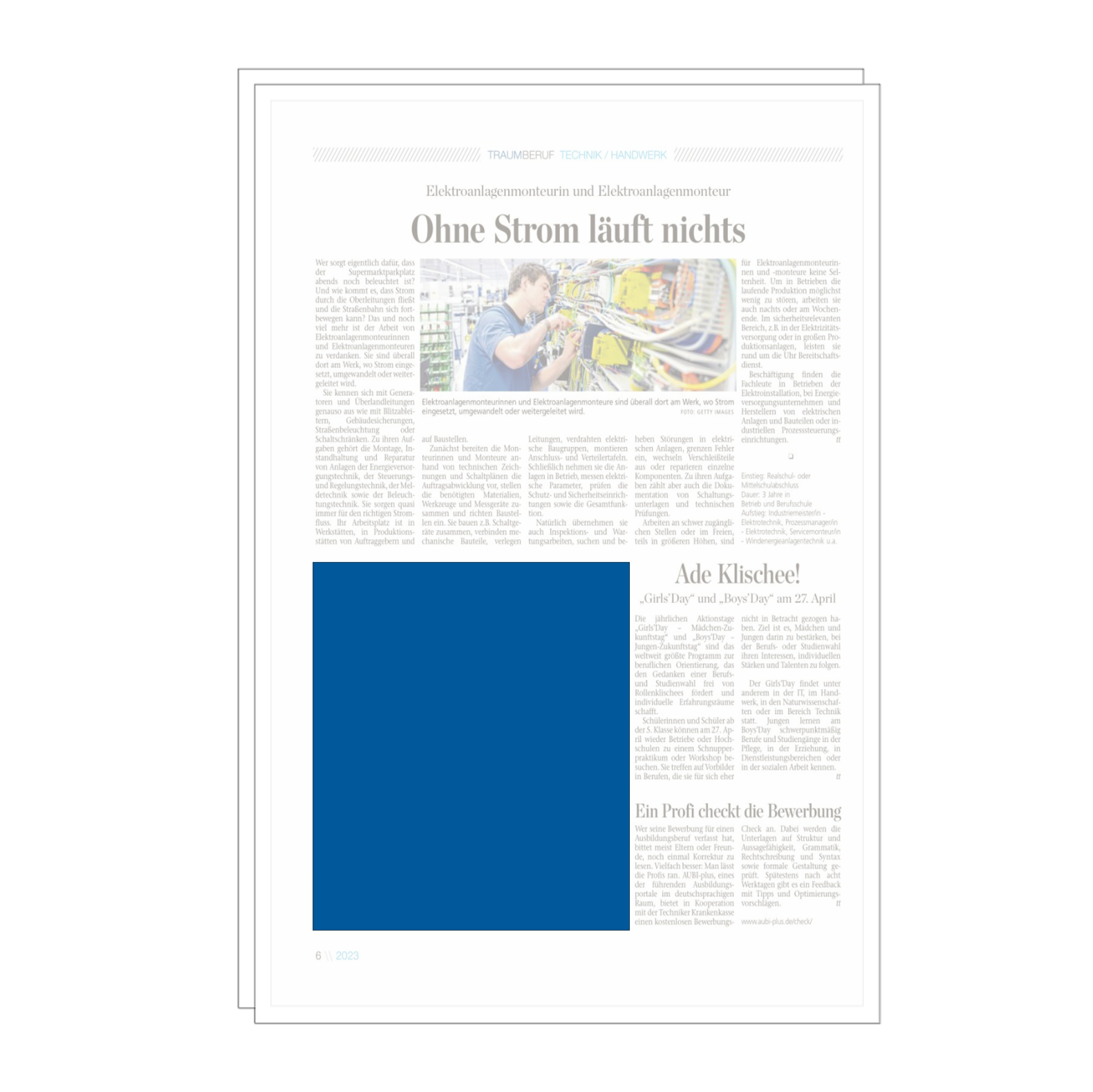 Viertelseitige Anzeige